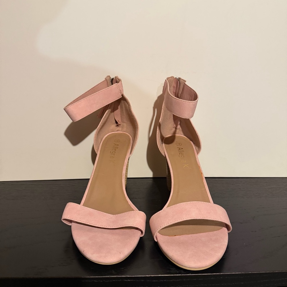 Allegra K Blush Pink Heeled Sandals